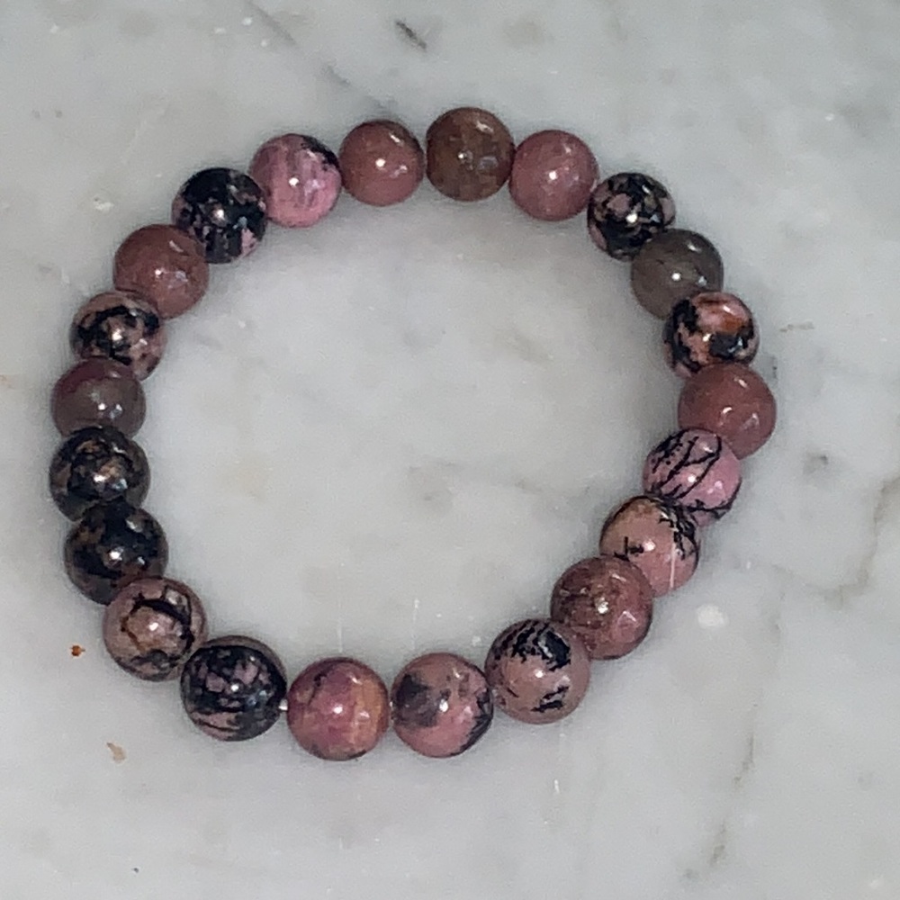 Pink Rhodonite bracelet heart chakra